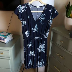 Navy Floral Dress